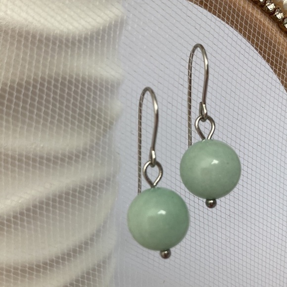 AMAZONITE Stainless Steel Drop Earrings - Picture 5 of 11
